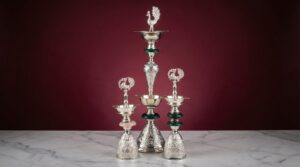 Divine Silver Diya Set