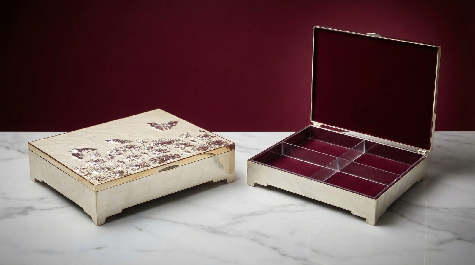 Silver butterfly Organiser Box
