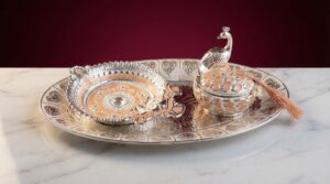 Peacock Peach Serving Set