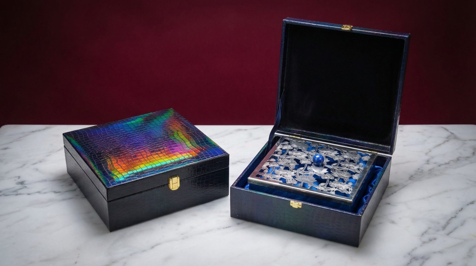 Regal Floral Silver Box