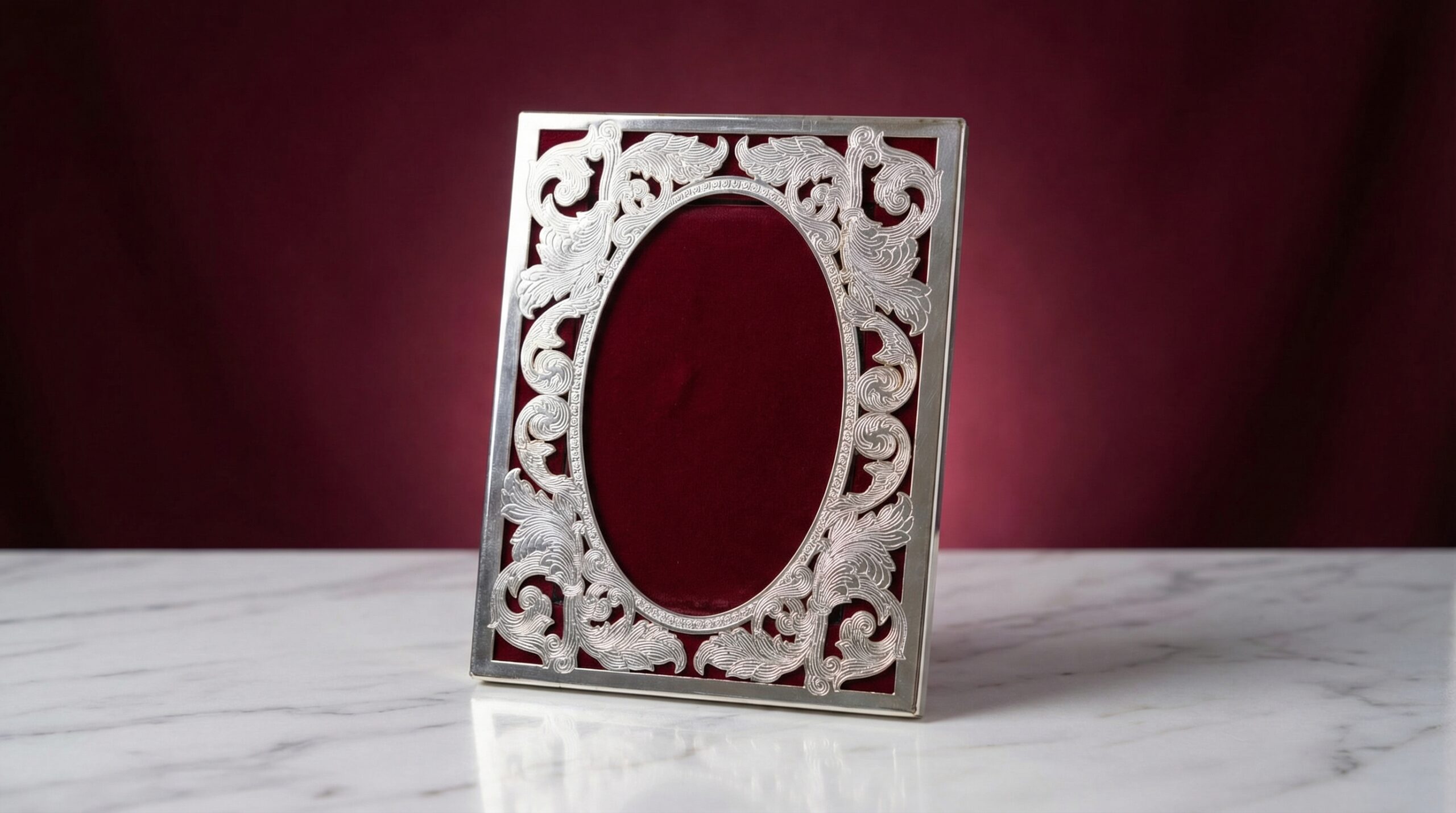 Oval Designer Frame Maroon