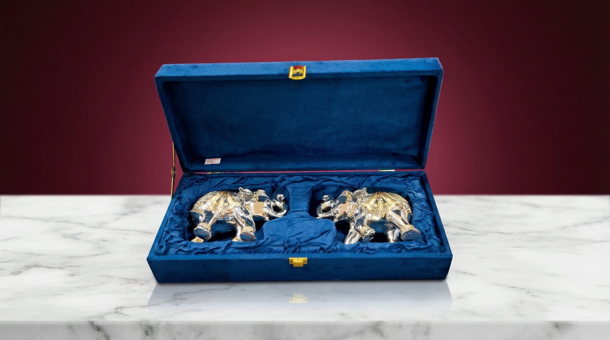 Silver Elephant Pair Box