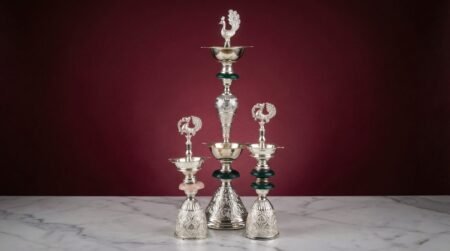 Divine Silver Diya Set