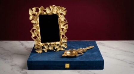 Floral Mirror and Diya Set