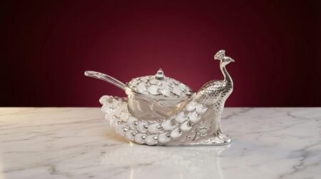 Peacock Serving Silver Dish