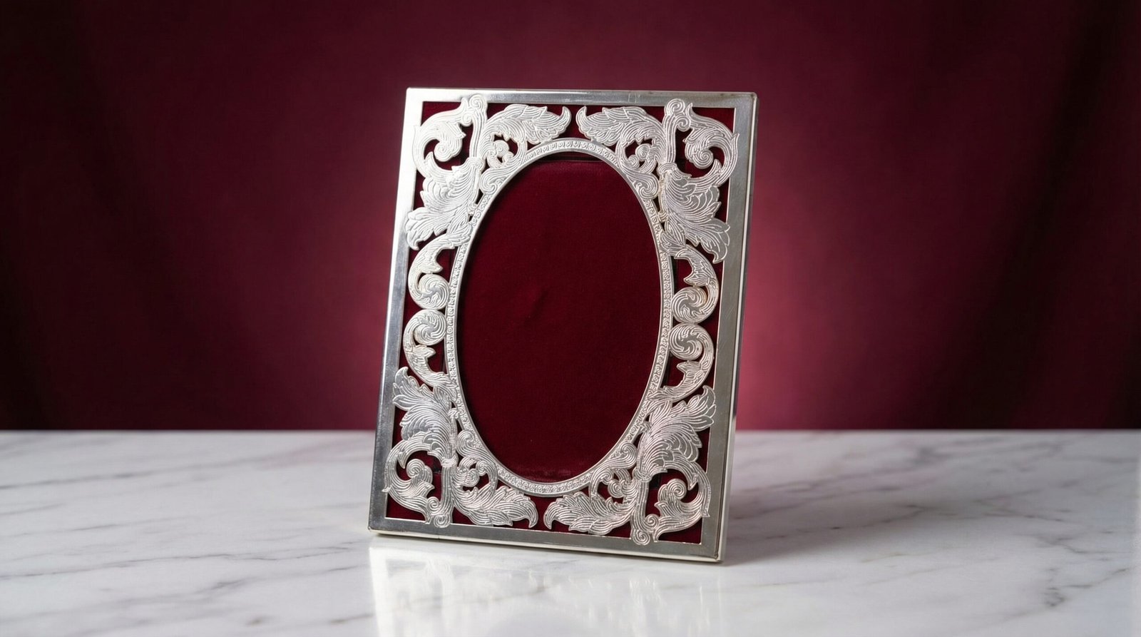 Oval Designer Frame Maroon