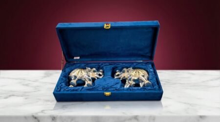 Silver Elephant Pair Box