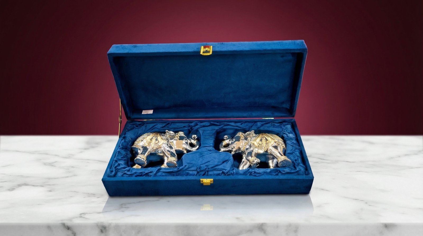 Silver Elephant Pair Box