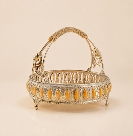 Silver Filigree Carry Basket