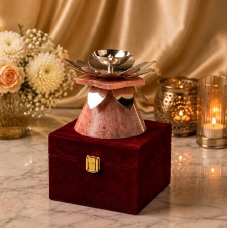German Silver Lotus Diya